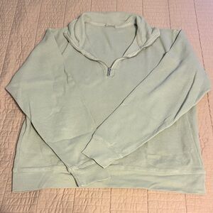 John Galt Pale Green Half-Zip Sweatshirt